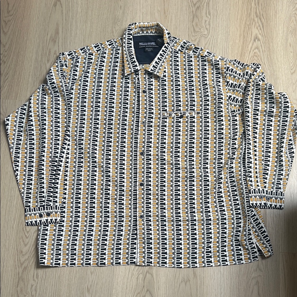 Vintage Pelle Pelle Mens AOP Button-down Shirt XXXL